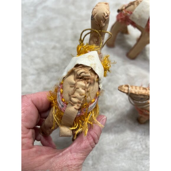 Handcrafted Camel Figurines With Colorful Fringe Decor set of 3 - Picture 9 of 12